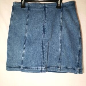 Free People Blue Denim Mini Skirt